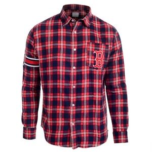 Klew Boston Red Sox Plaid‎ Flannel Shirt Size Large MLB